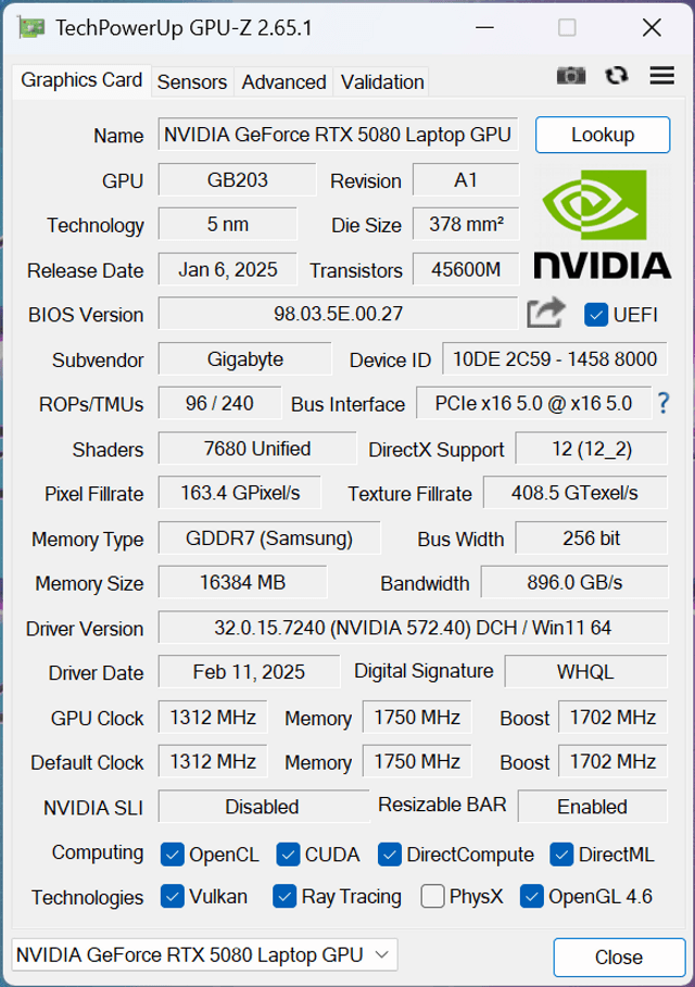 GIGABYTE AORUS MASTER 18 BYH